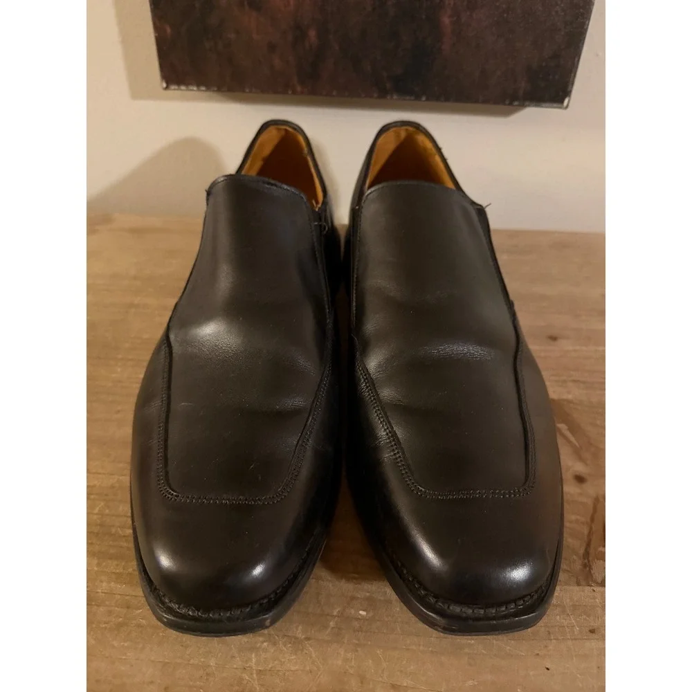 Allen Edmonds Mens Black Leather Slip On Loafers Square Toe Dress Shoes 13 B 500